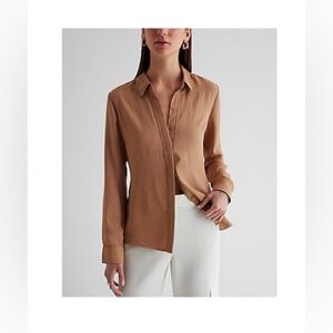 Express Tan Button Down Shirt